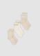3-pack beige and white stretch organic cotton socks_0