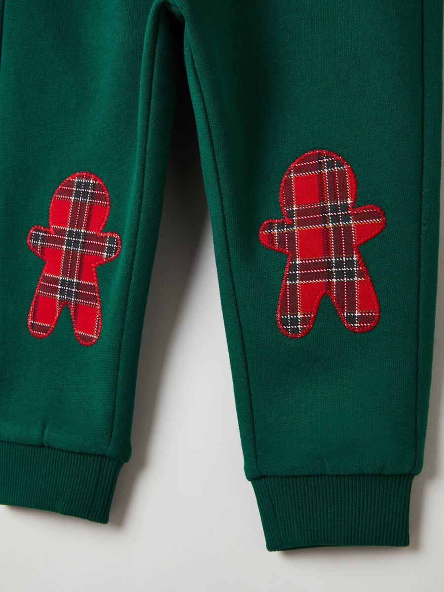 Joggers con coulisse e patch tartan_2