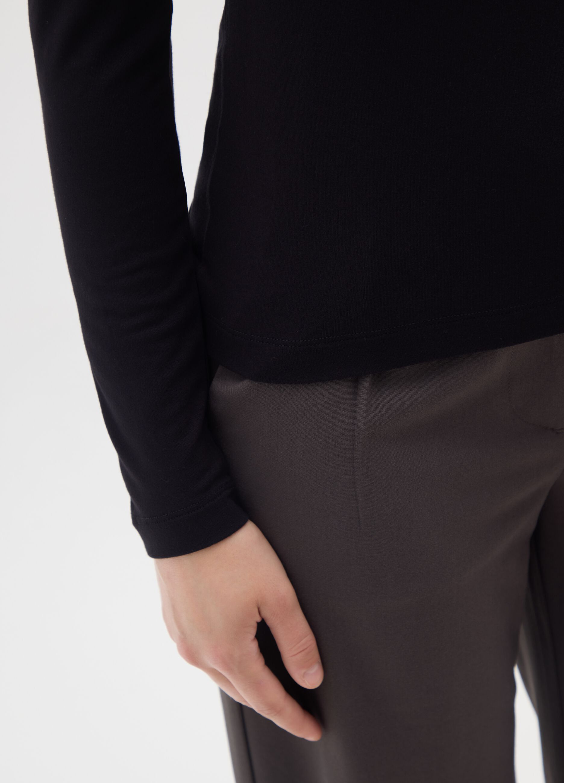 Black Stretch Regular Fit Jumper