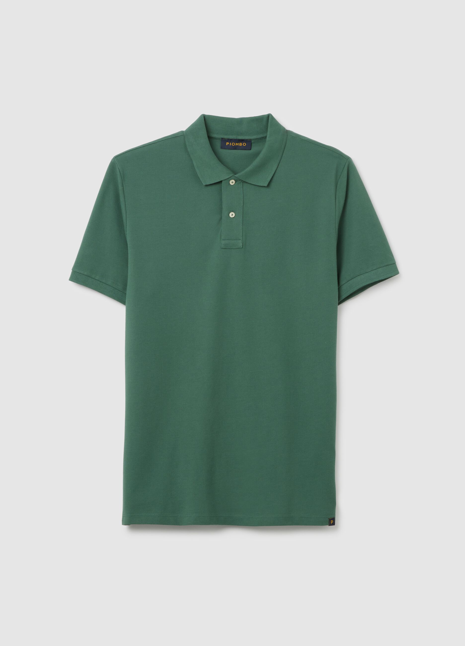 Polo da uomo in puro cotone Supima verde regular fit