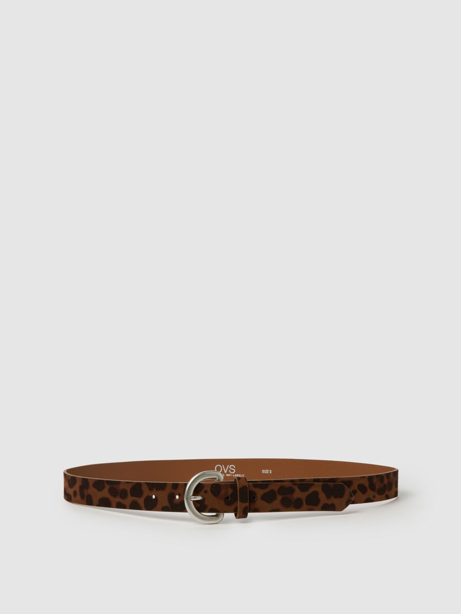 Brown belt with leopard print_0