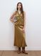 Yellow viscose-blend skirt with lace_0