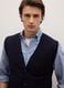 Blue Merino Wool Waistcoat Regular Fit_3