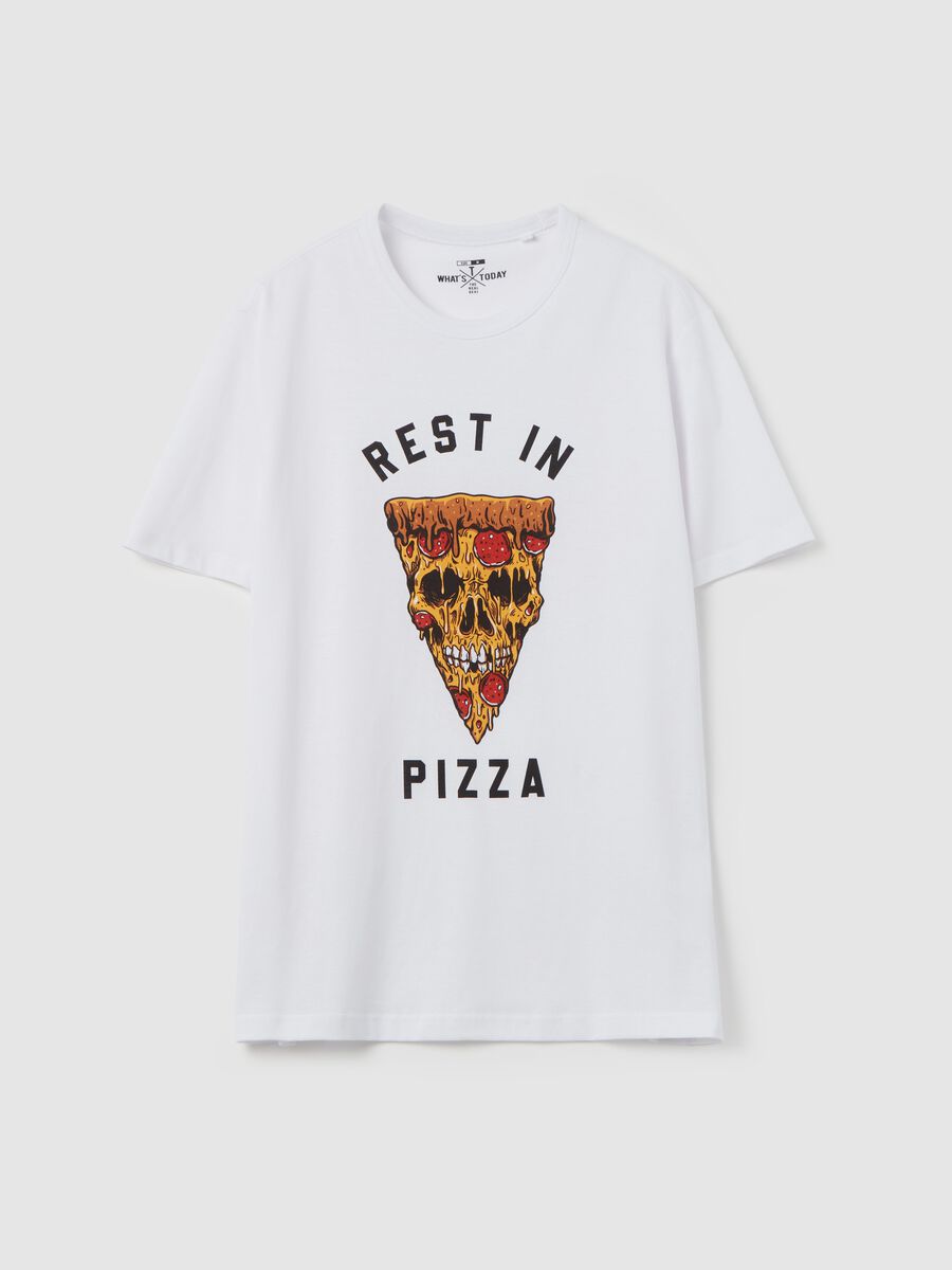 T-shirt in cotone con stampa pizza_4