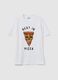 Cotton T-shirt with pizza print_4