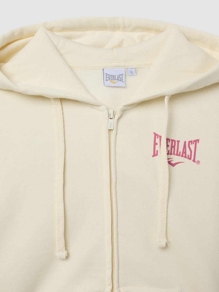 White cotton-blend hooded sweatshirt with Everlast logo_2
