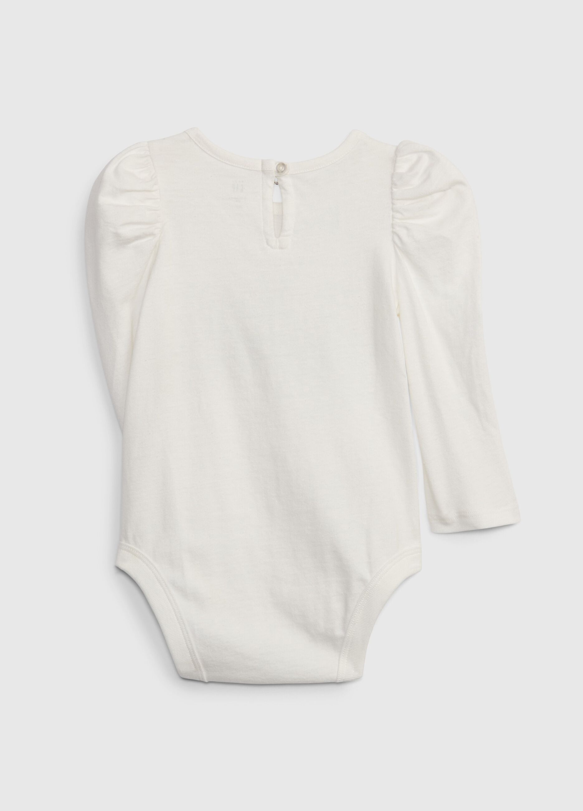 Long-sleeved bodysuit with logo patch