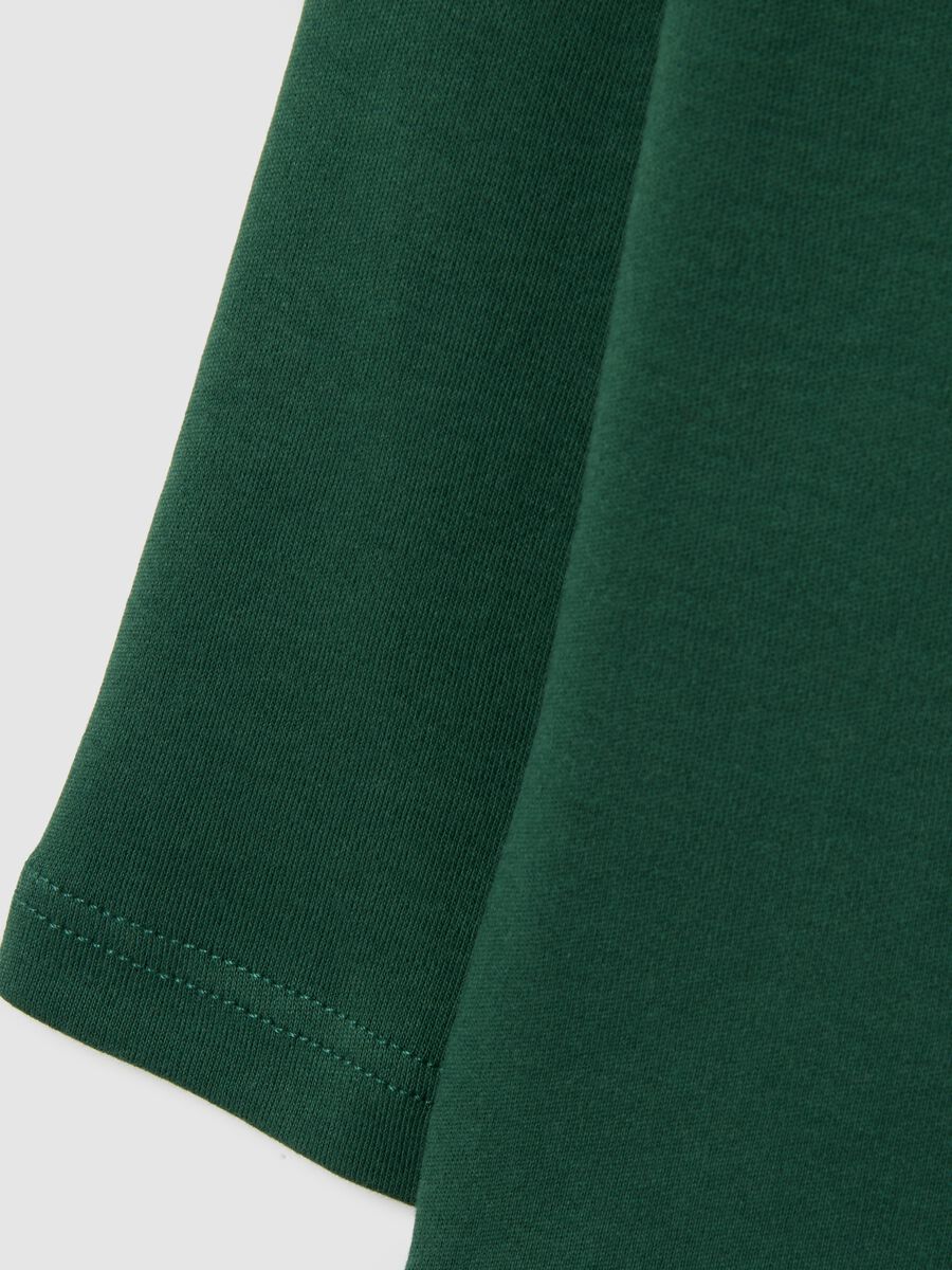 Green Turtleneck Children's T-Shirt in Pure Cotton Regular Fit_3