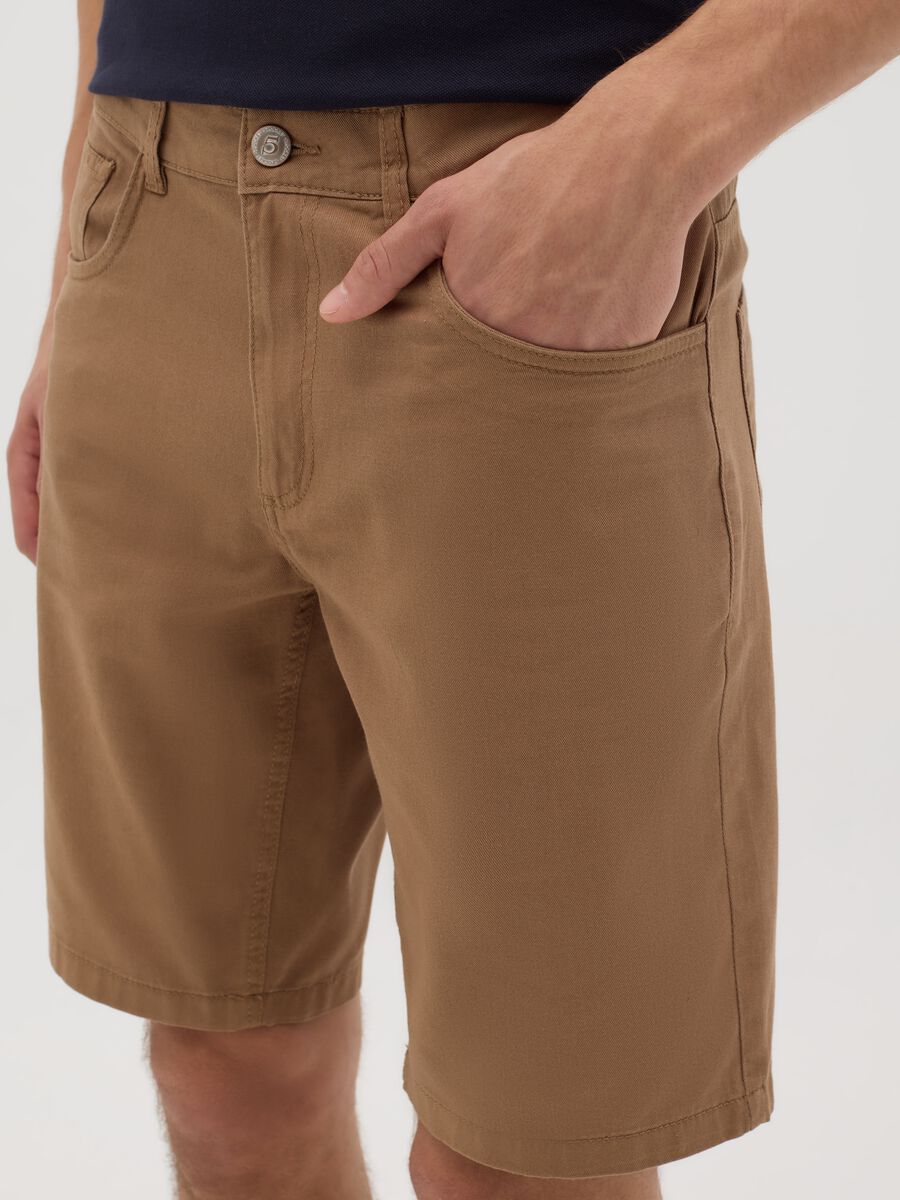Men's Brown Cotton Shorts by Ovs_3