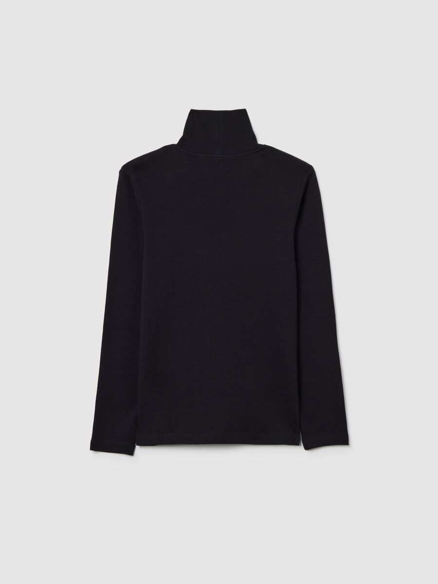 Maglia da ragazzo in puro cotone nera regular fit_4