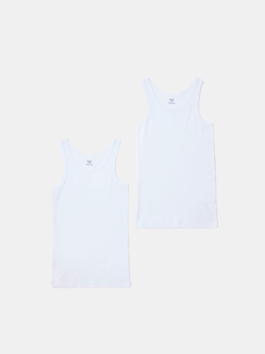 Two-pack racer back vests in organic cotton_0