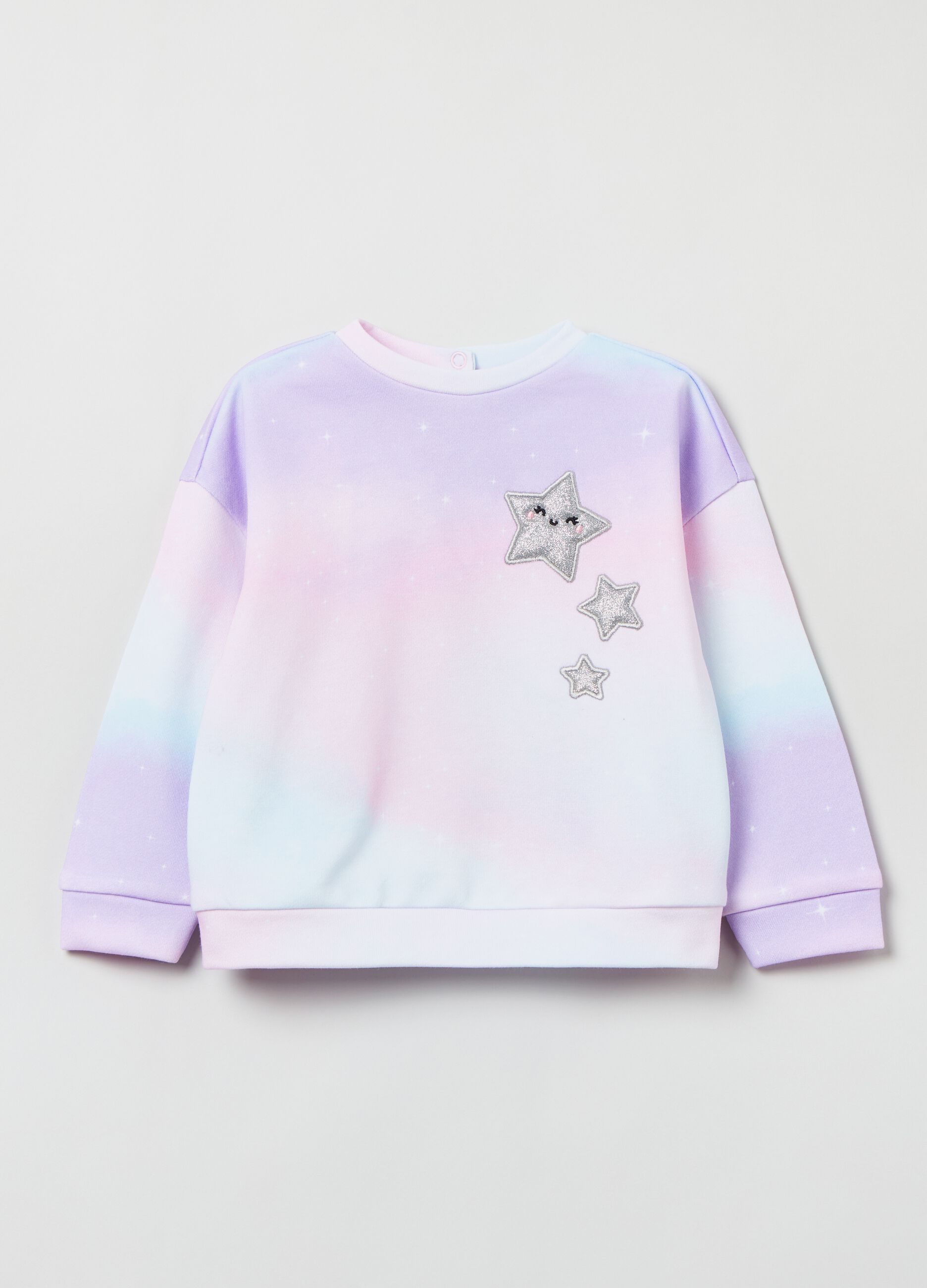 Felpa Tie Dye con applicazione stelle