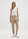 Beige Slouchy Denim Trousers in Pure Cotton_0