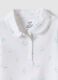 Girls' white cotton polo regular fit with floral pattern_3