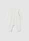 White pure cotton baby romper with zip_1