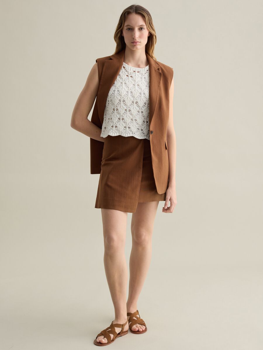 Short skirt in cotton and viscose_0