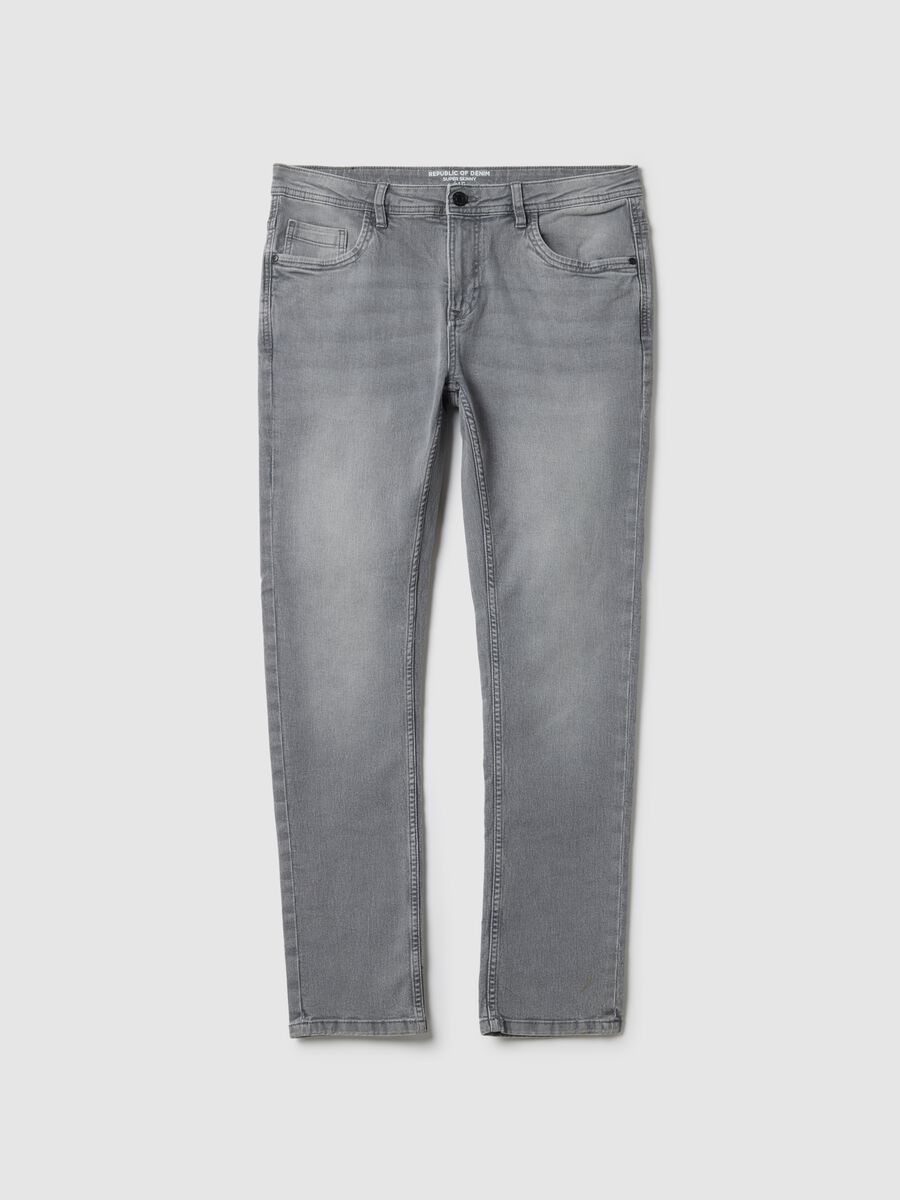 Grey super skinny cotton blend jeans_4