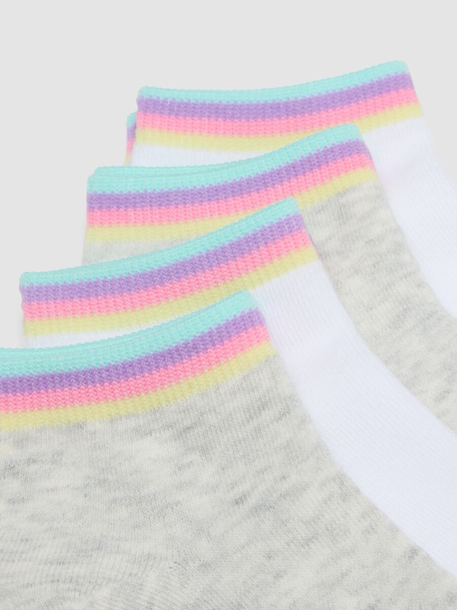 Multipack calze corte in misto cotone multicolor a righe da bambina_2