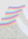 Multipack of multicoloured striped cotton blend ankle socks for girls_2