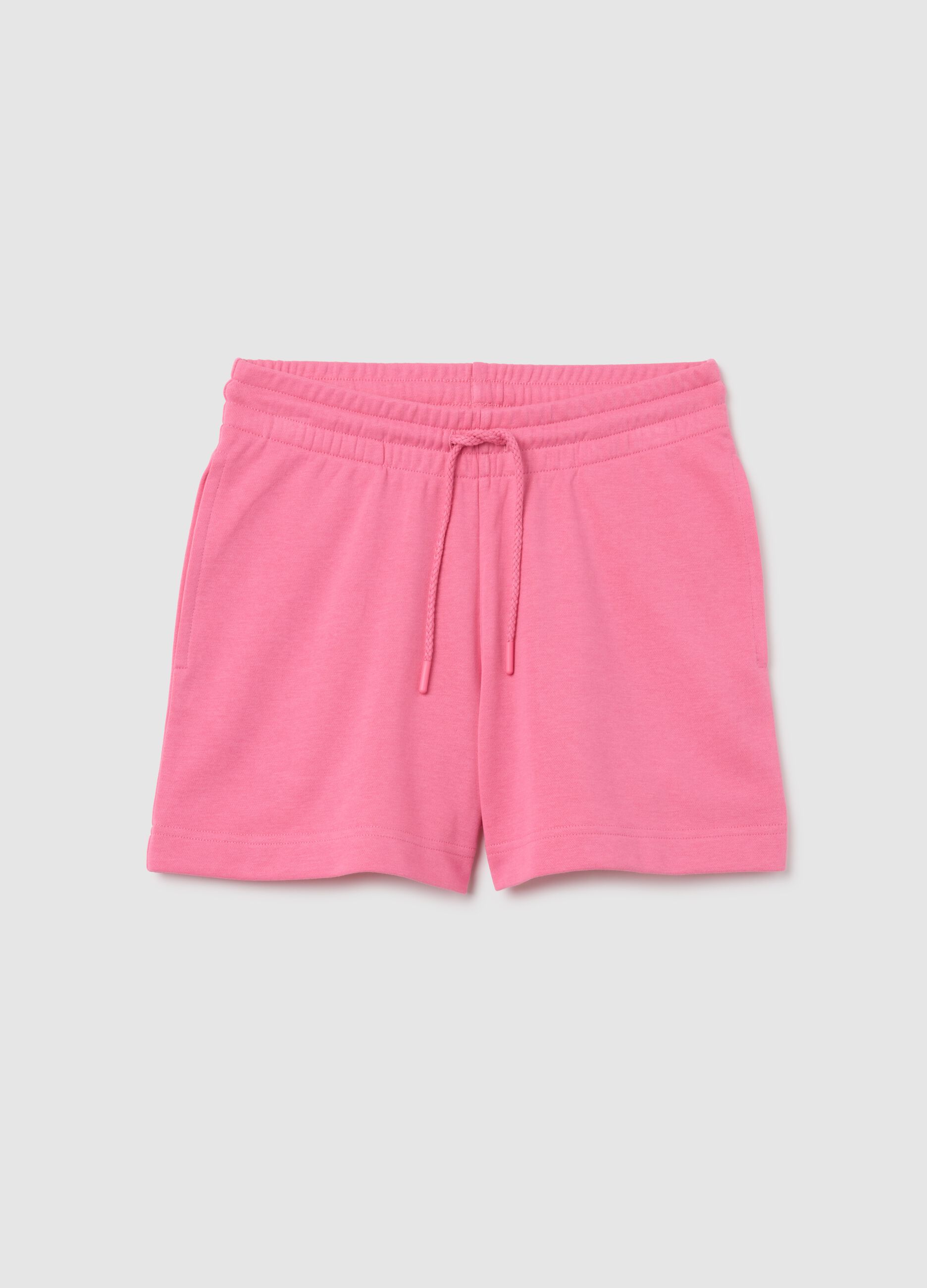 Women's pink cotton shorts, regular fit