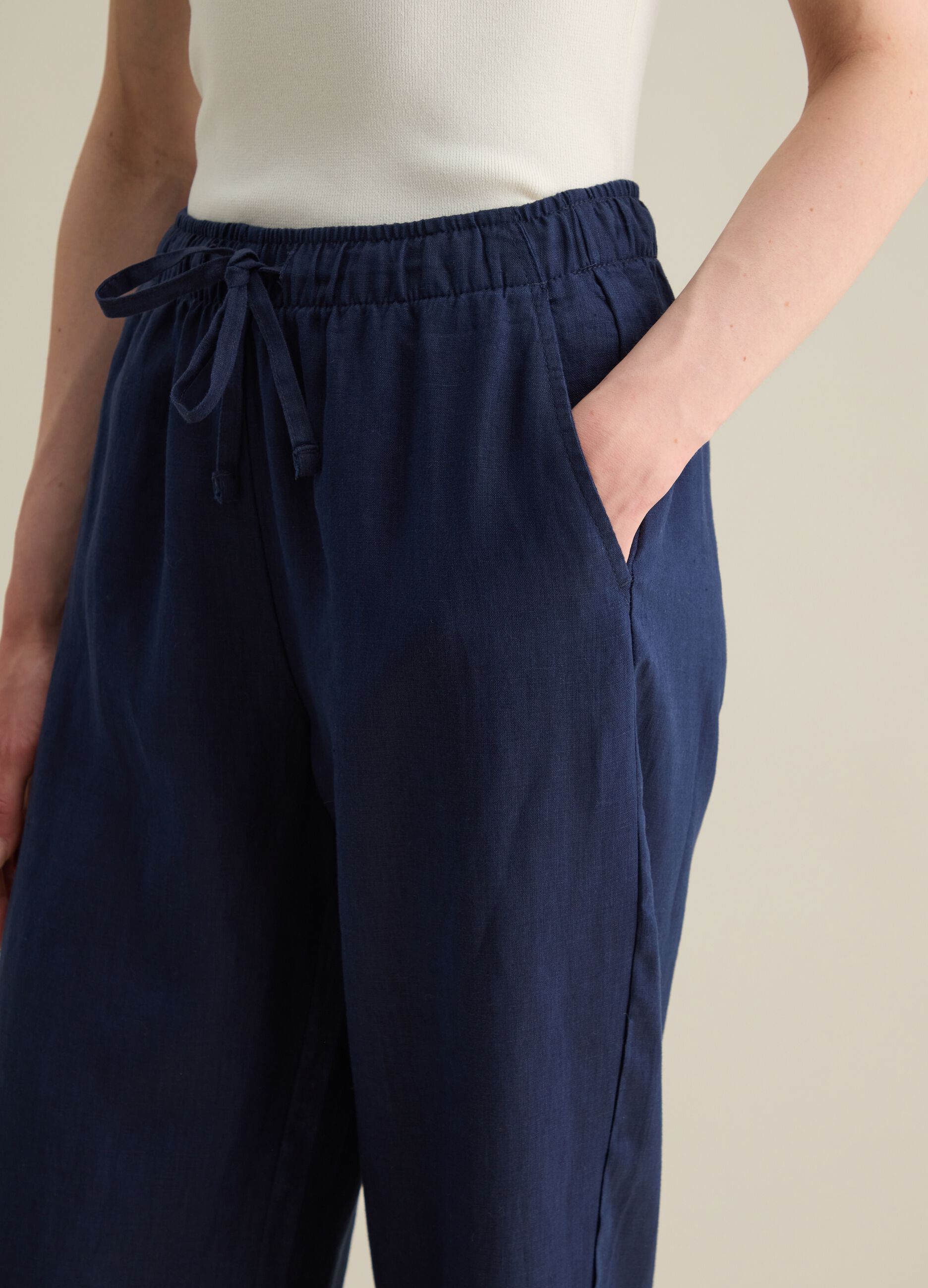 Piombo Blue Linen Trousers