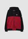 Black and Red Cotton-Blend Full-Zip Hoodie_0