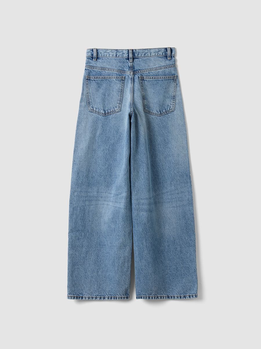 Light blue pure cotton denim jeans, skater fit_1