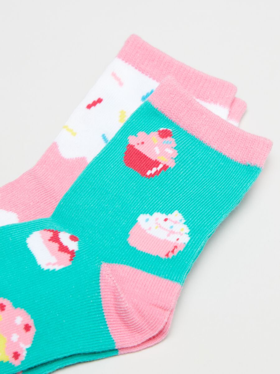 Bipack calze stretch con disegno cupcake_2