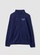 Blue full-zip sweatshirt with high neck and logo_4
