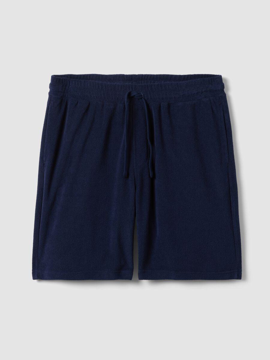 Shorts jogger blu in misto cotone con vita elasticizzata regular fit_4