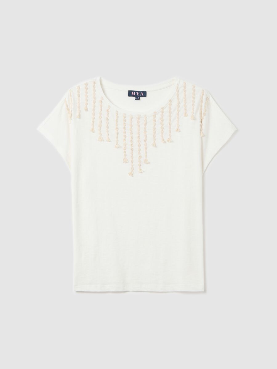 Women’s T-shirt in white 100% cotton with regular fit_4