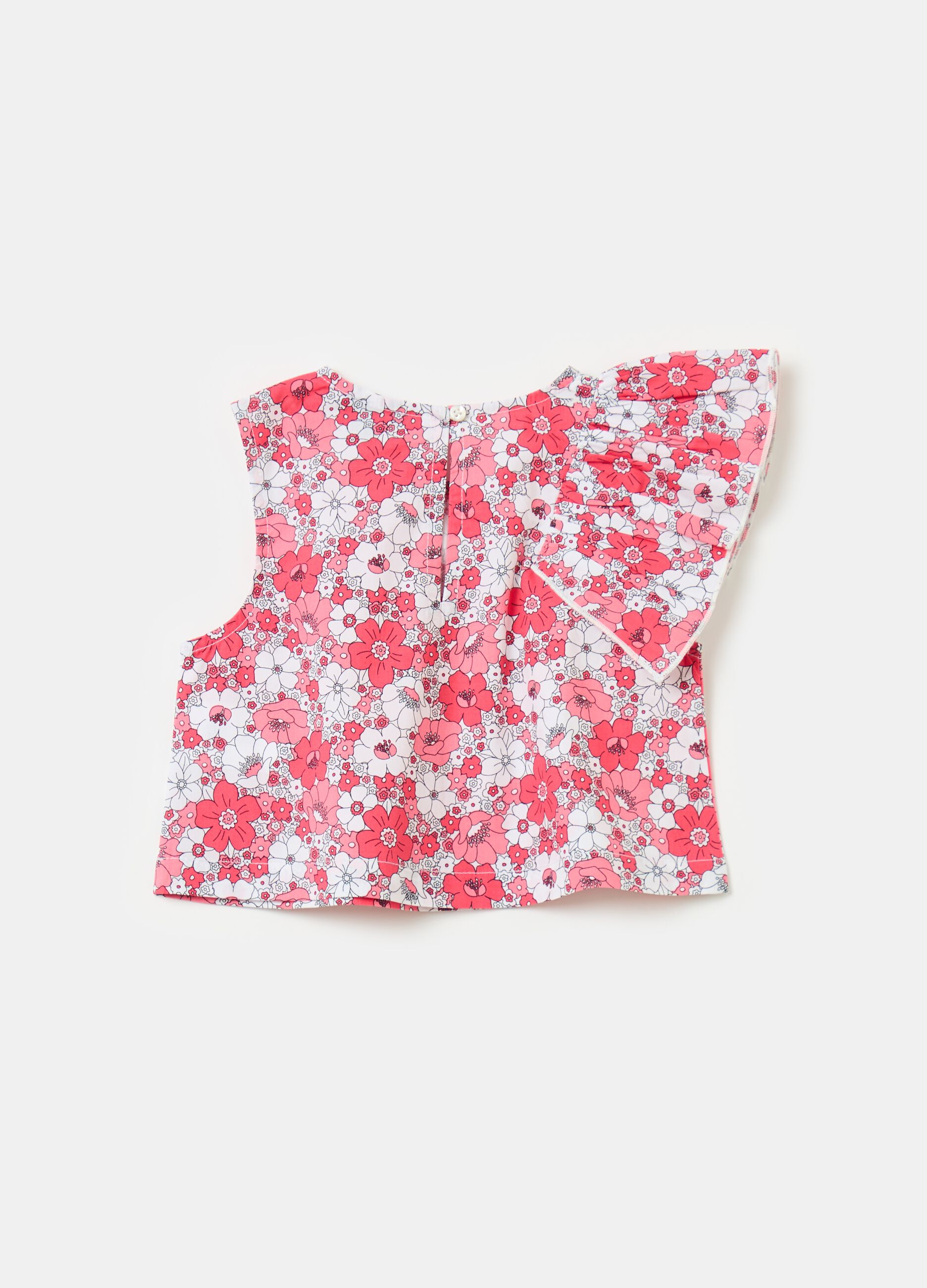 Floral blouse with flounce