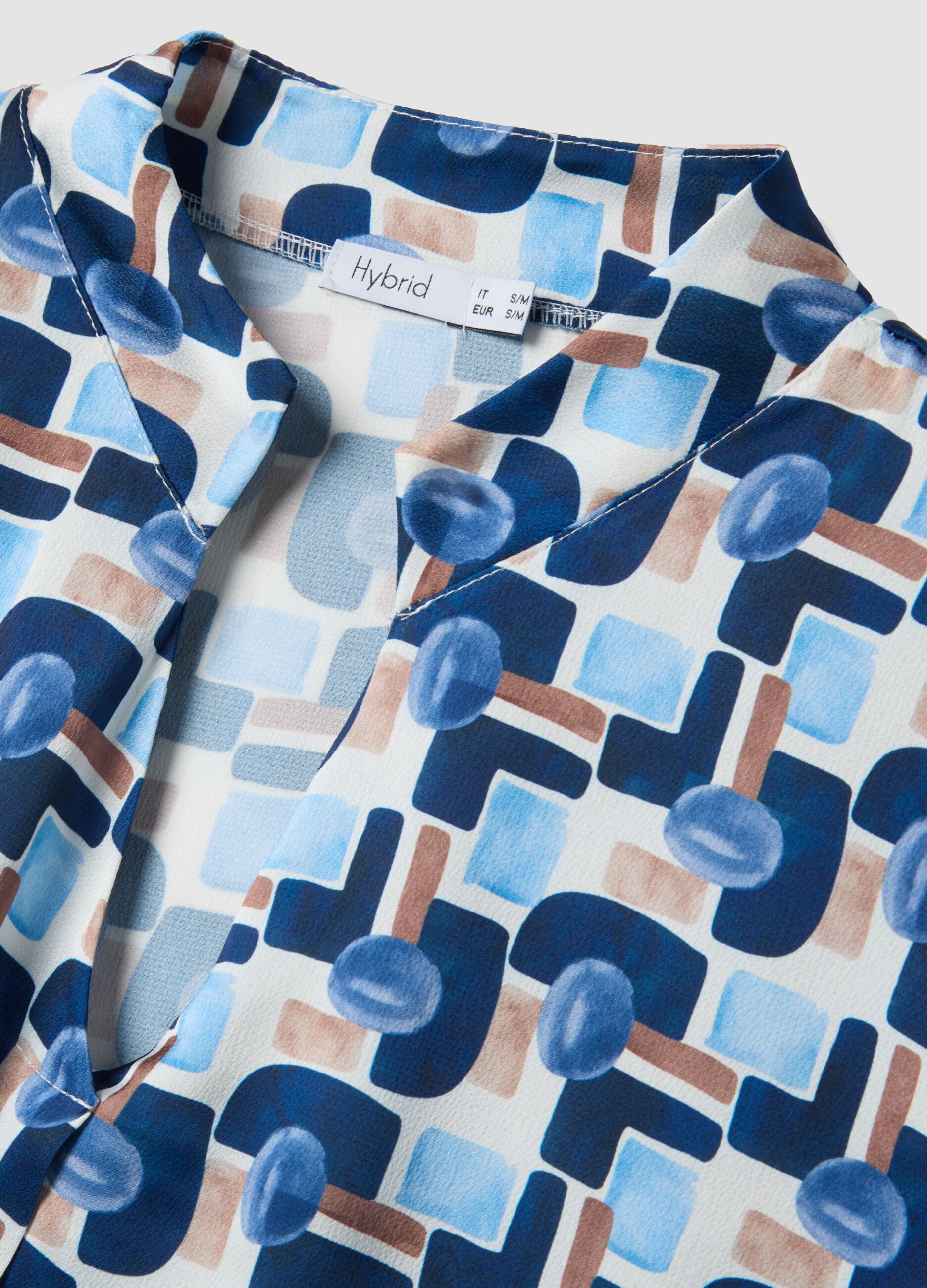 Regular-fit multicolour print blouse