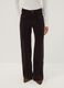 Pantaloni marroni in cotone elasticizzato a coste straight fit_1