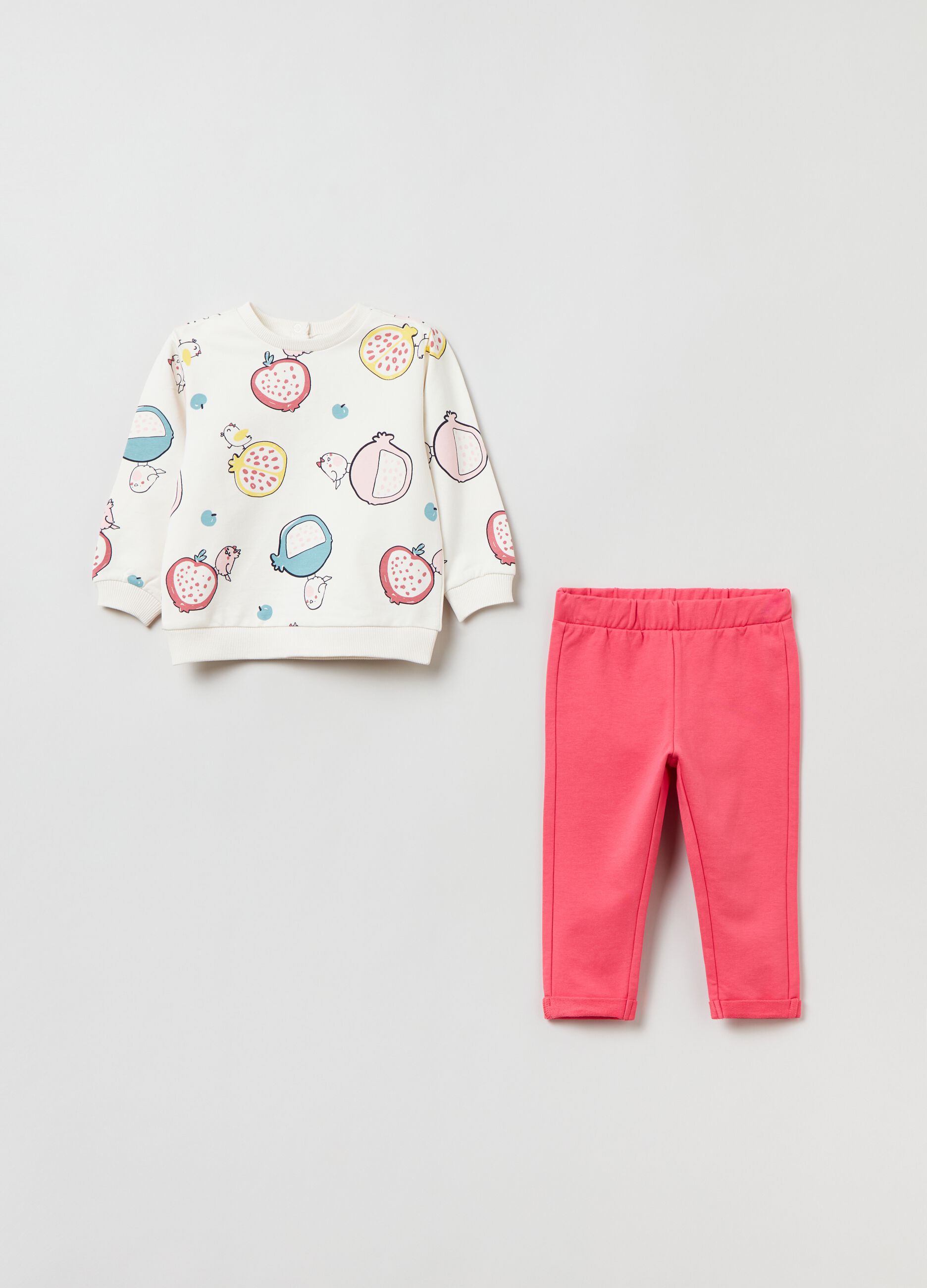 Jogging set in felpa con stampa_1