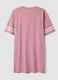 Camicia da notte rosa in puro cotone organico con scollo a V con stampa_6
