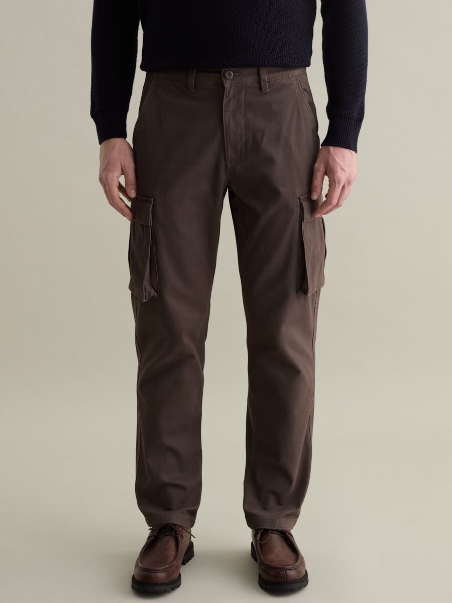 Cargo trousers in piquet_1