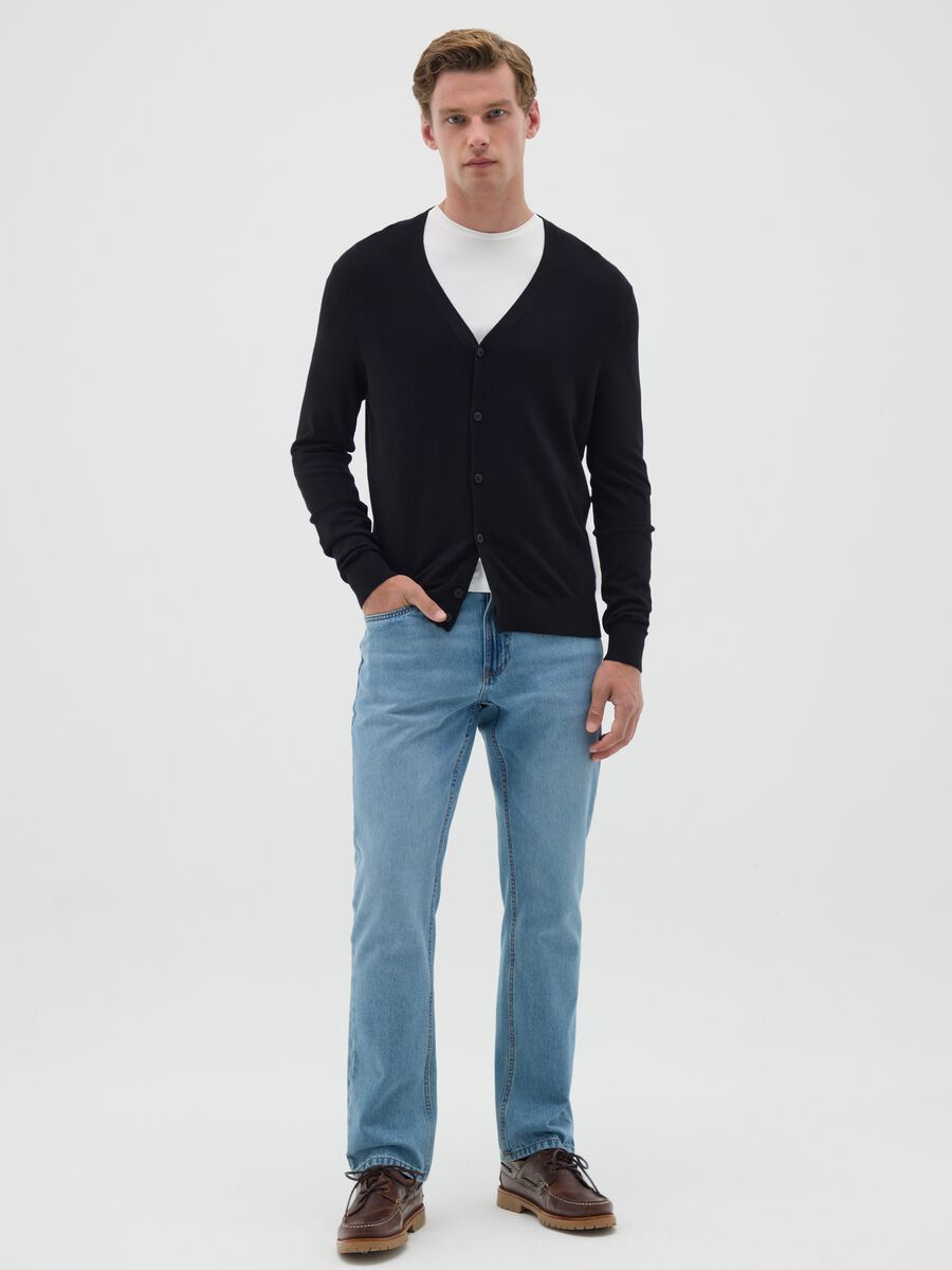 Black Viscose Blend Cardigan_1