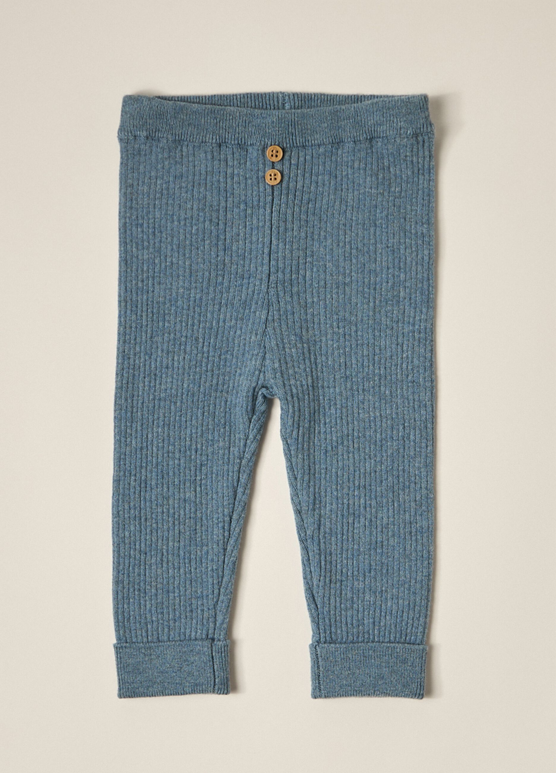 IANA newborn boy leggings in ribbed 100% cotton