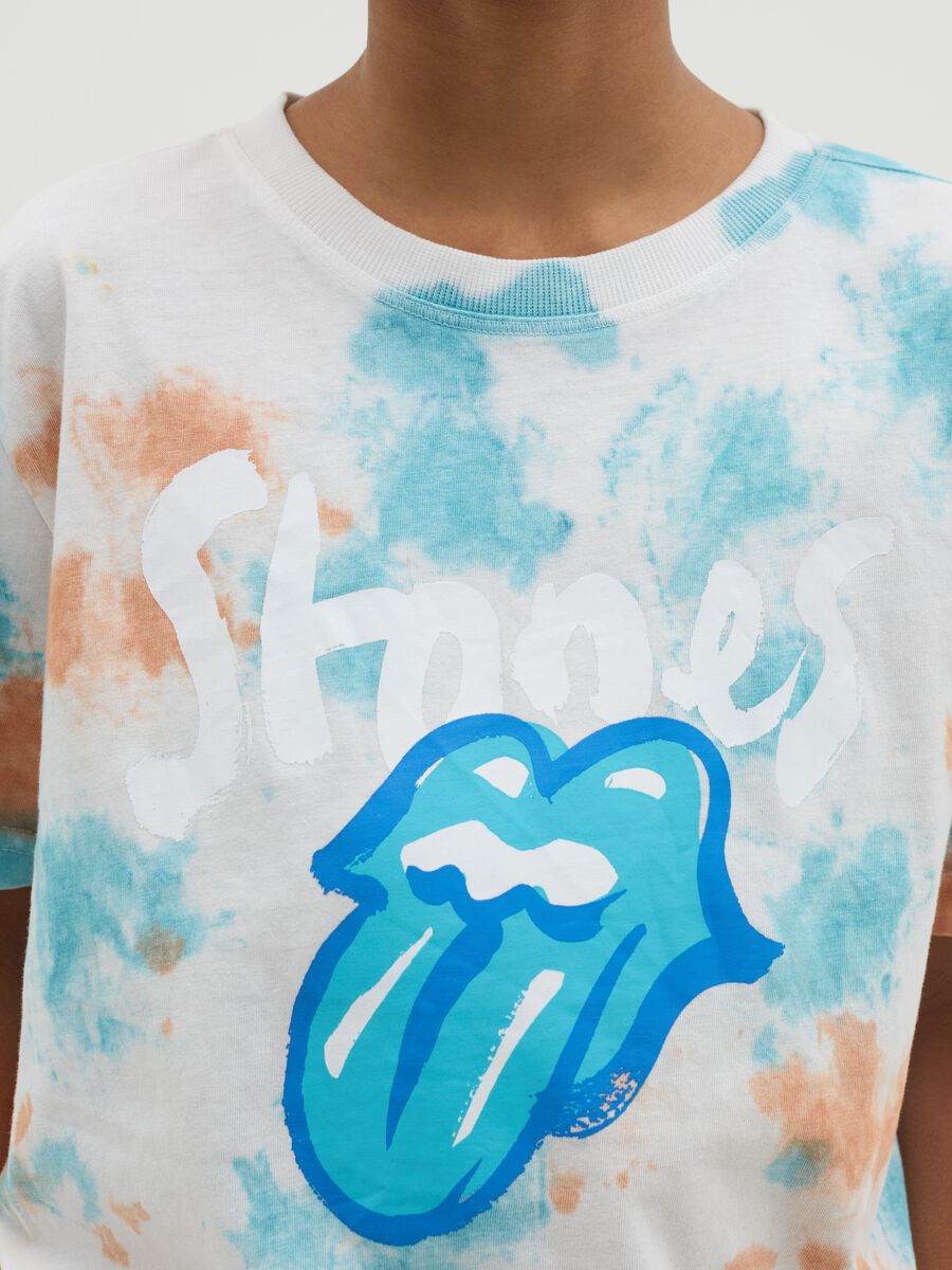Tie-dye T-shirt with The Rolling Stones print_2