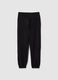 Boys' regular fit pure cotton black jogger trousers_1
