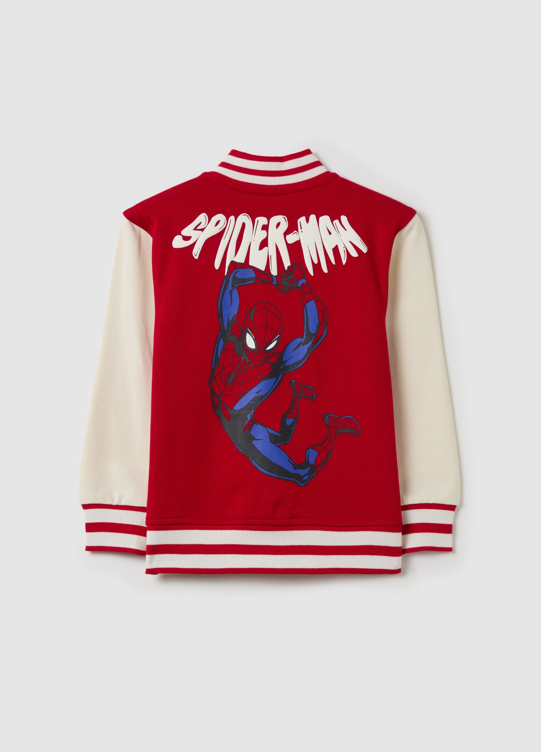 Bomber varsity bicolore stampa Spider-Man