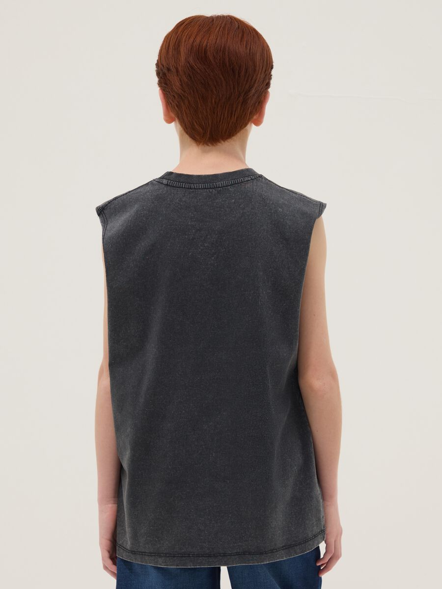 Black pure cotton vest top_2