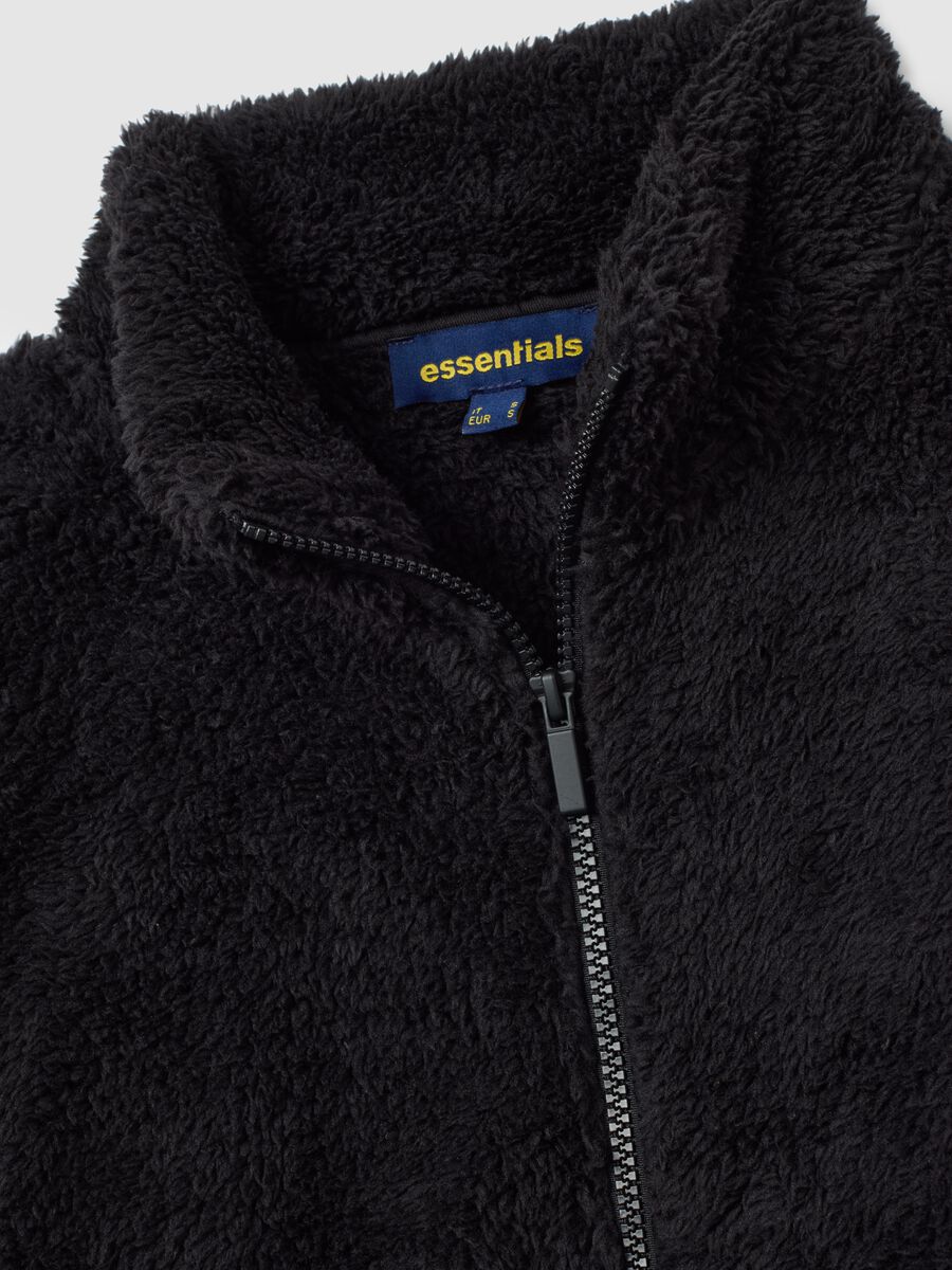Black regular fit zip sweatshirt_5