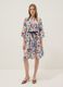 White midi dress in stretch cotton with floral print_0