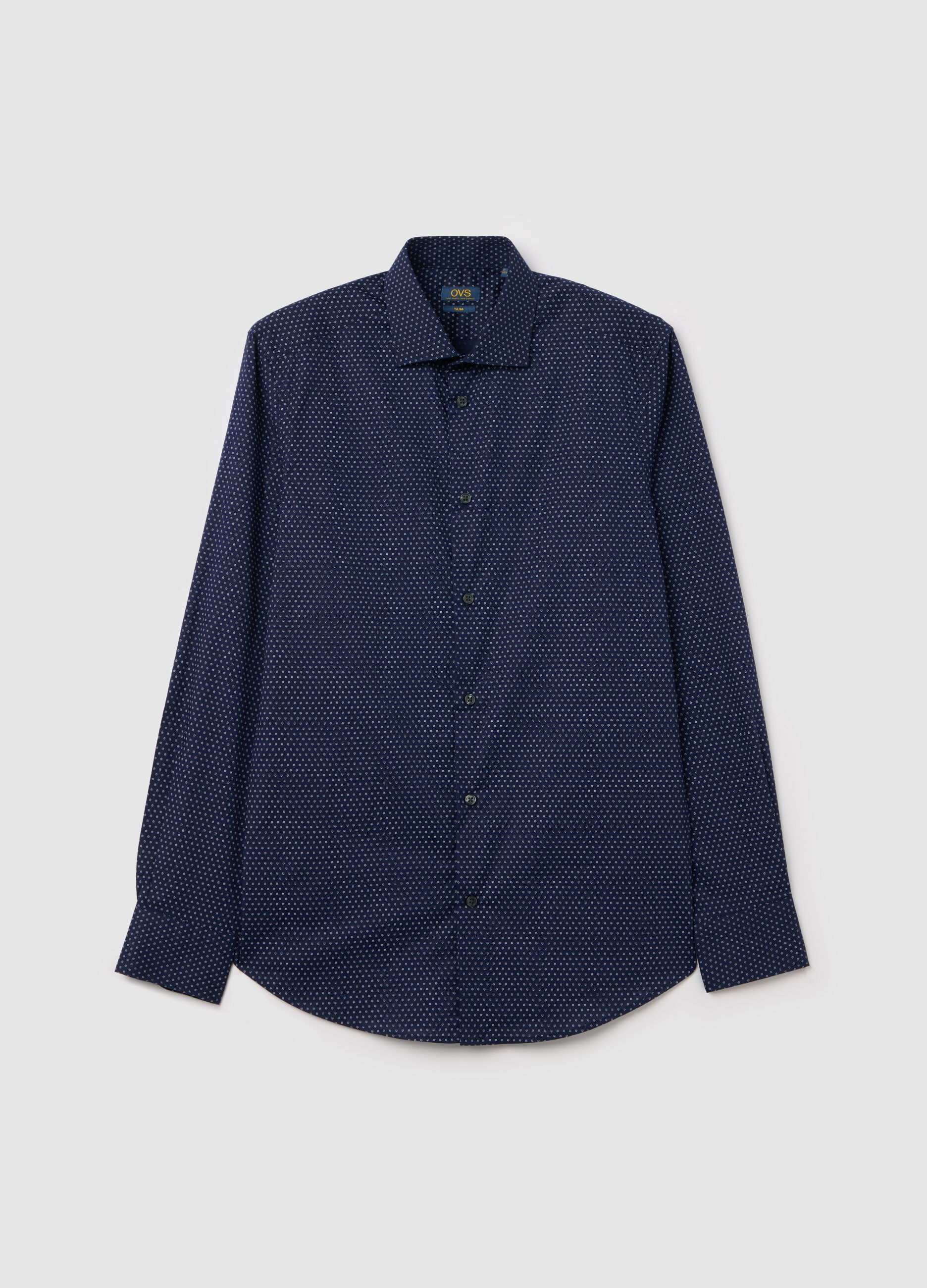 Camicia slim fit con micro fantasia