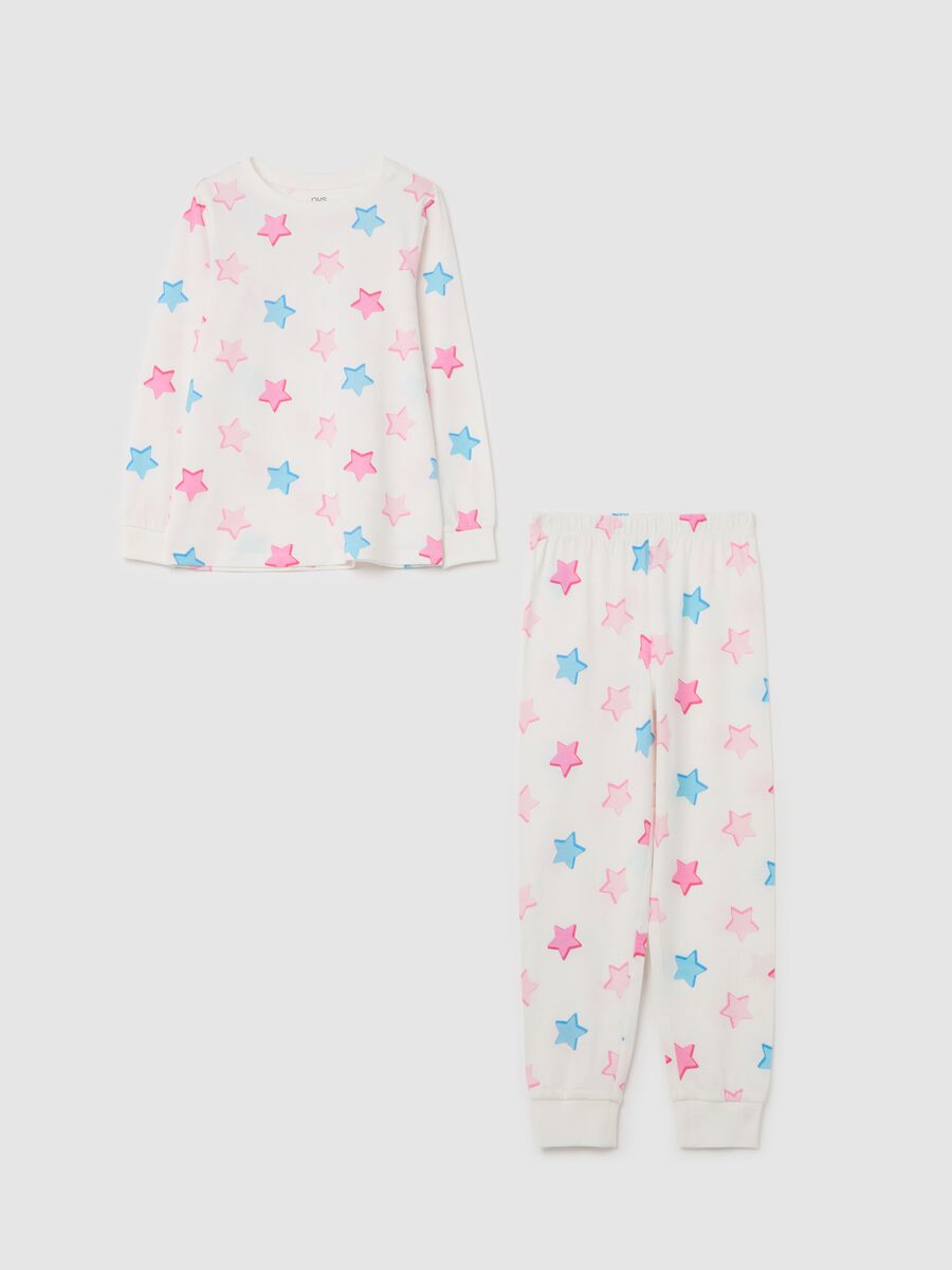 Long pyjamas with multicoloured stars print_0