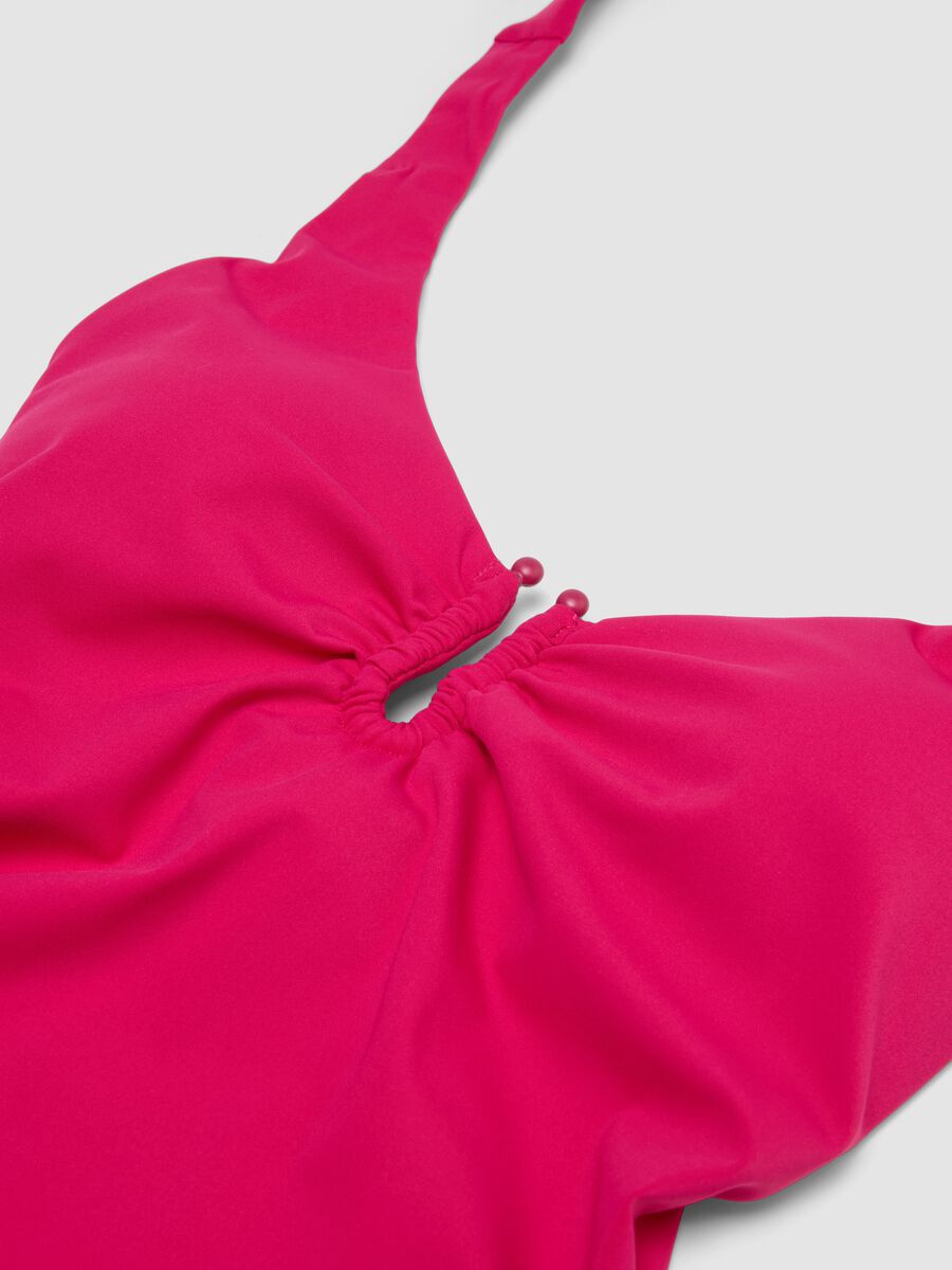 Pink stretch halterneck swimsuit_5