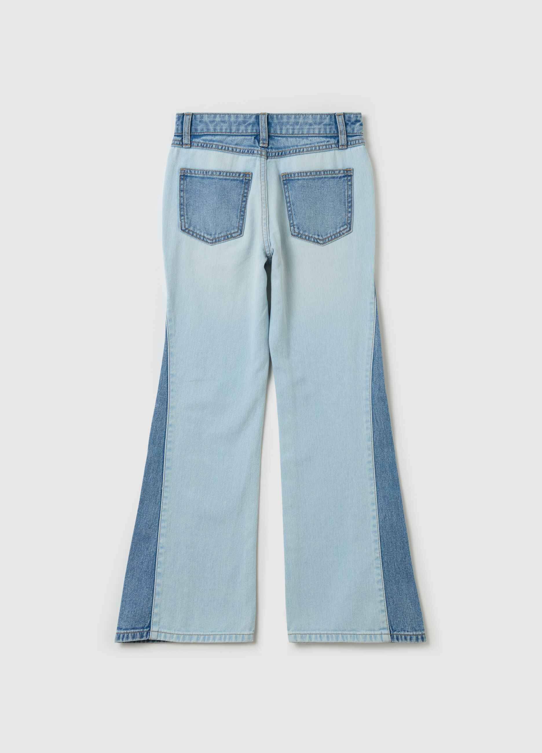 Flare-fit jeans with contrasting details