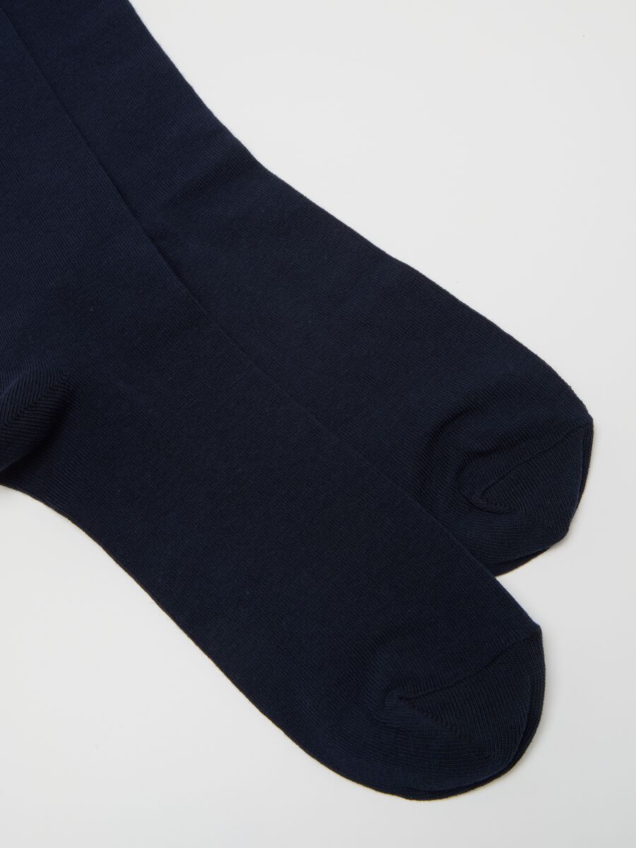 Blue elasticated cotton socks twin pack set_2